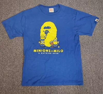 A Bathing Ape Bape 2017 Minions Baby Milo Despicable Me T Shirt Blue Men's L • $111.99