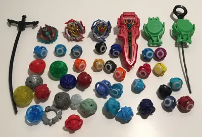 Beyblade Takara Tomy Lot Set Of 40+ Items Launchers Spinners & Spinner Bases • $18.97