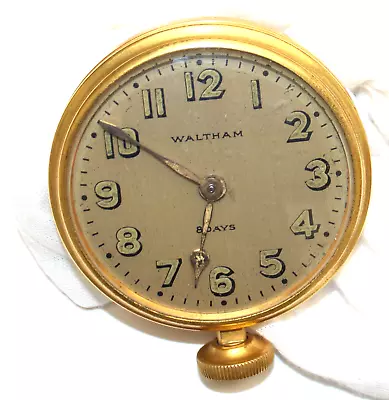 Waltham 8-Days Brass Car Clock - 2.75  Diameter - Running • $95