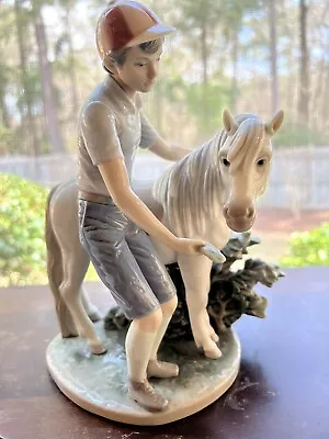Lladro A Boy And His Pony Feeding Horse Figurine Gloss Finish 1460 • $220.95