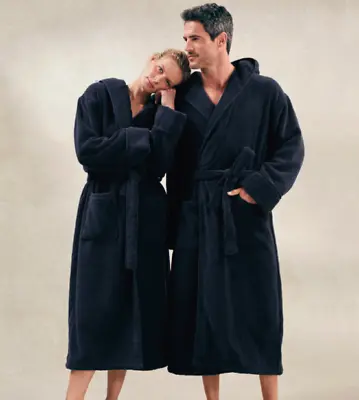 Luxurious Hooded Bath Robe 100% Egyptian Cotton Terry Toweling Dressing Robe • £17.99