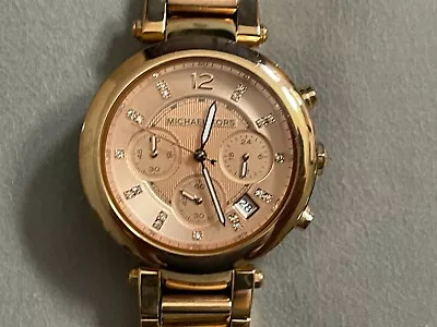 Michael Kors MK5277 Chronograph Rose Gold Watch Women Watch Working • $22