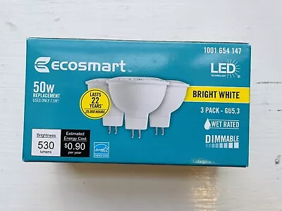 EcoSmart 50W Equivalent Bright White MR16 GU5.3 Dimmable LED Light Bulb • $17.90