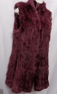 Womens LOVE TOKEN Rabbit Fur Vest MEDIUM Soft Dyed Purple • $40