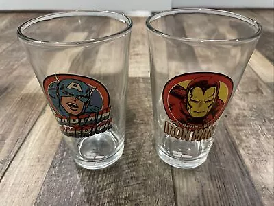 $10.99 • Buy Marvel Comics Iron Man & Captain America Pint Glasses 2 Piece Glassware Set