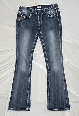 Mudd Jeans Flare Bootcut Low Rise Cotton Blend Blue Denim Juniors Sz. 7 • $19.99