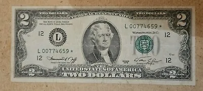 1976  $2 Dollar Bill Stars ⭐️ Note Green Seal • $15