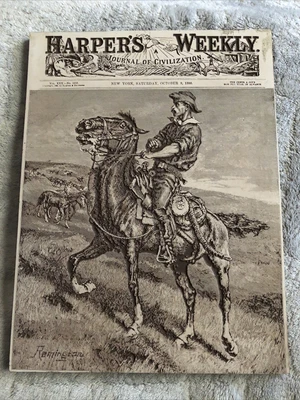 £14.75 • Buy Harper's Weekly Engraved Print By Remington  Approx 9  X 12  New York 1886