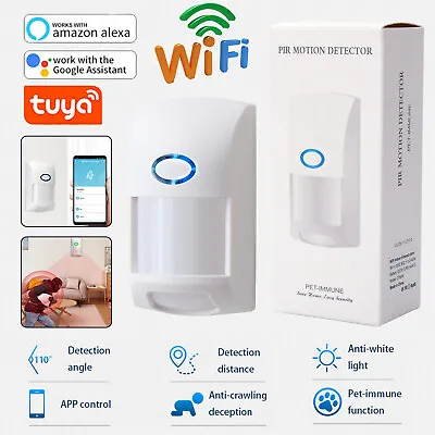 Tuya Smart WiFi Infrared Detector PIR Motion Sensor Home Security Alexa Google • $13.65