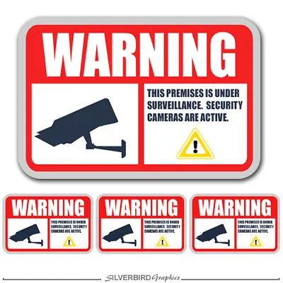 Camera Surveillance System Security / Video / Warning / 4 Total Decals / Sticker • $4.96