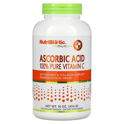 NutriBiotic Ascorbic Acid Crystalline Powder 16 Oz 454 G Egg-Free Gluten-Free • $20.47