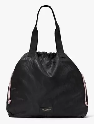 New Victoria's Secret Overnight Travel Packable Tote Bag Purse Black 18 X16  NWT • $15.01