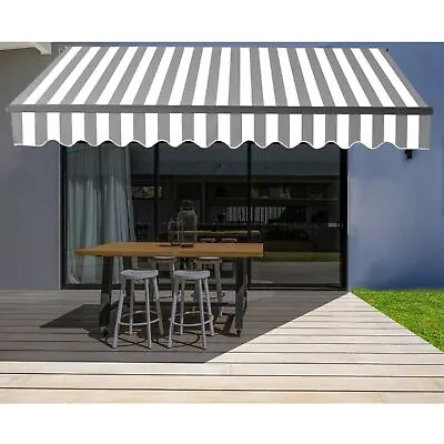 ALEKO Motorized Retractable Home Patio Canopy Awning 16'x10' Grey/White • $519.20