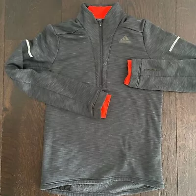 Adidas Men’s Climaheat Quarter Zip Running Top Size Small Zip Pocket • £25