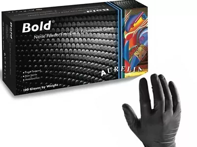 Aurelia Bold Black Nitrile Strong Gloves Various Quantities Mechanic Tattooist • £159