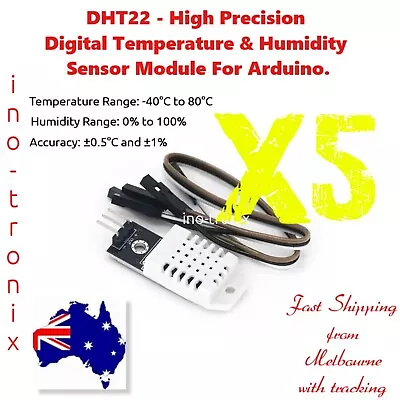 DHT22 – High Precision Temperature And Humidity Sensor Module For Arduino - 5pcs • $25.65