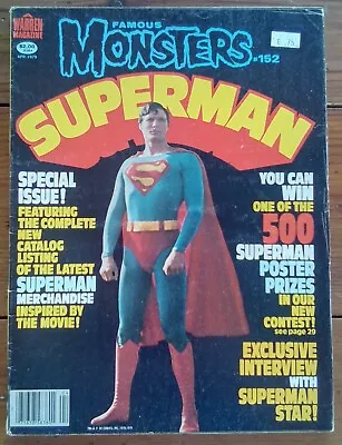 Famous Monsters Of Filmland 152 Superman Warren Magazines April 1979 • £9.99