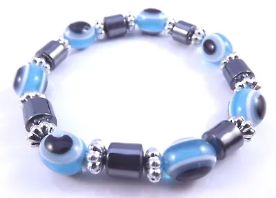 Evil Eye Blue Kabbalah Bracelet Hamsa Hand Of Fatima Amulet Silver Charm Luck • £2.89