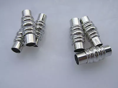 £3.71 • Buy 3/5 Sets Barrel Magnetic Clasp End Caps For Round Leather Cord Necklace/Bracelet