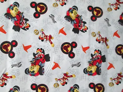 Mickey Mouse Racing Race Car Comic Book Cotton Fabric Fq  • $3.38