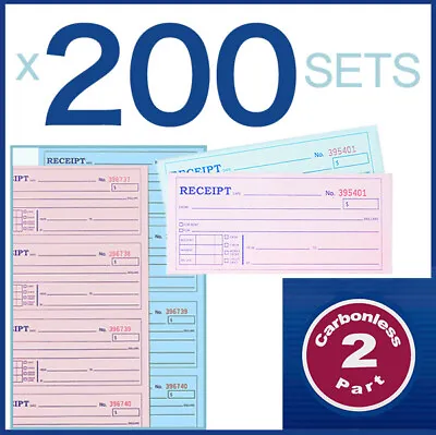 200 SETS Cash Rent Receipt Book 2Part Numbered Duplicate Carbonless Money Record • $7.61