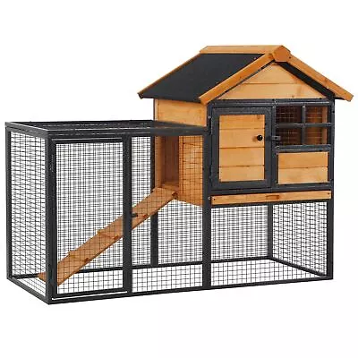 Outdoor Rabbit Hutch Elevated House Slide-Out Tray Guinea Pigs Chinchilla Cage • $158.07