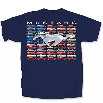 Ford Mustang Collection American USA Flag Graphic Shirt Blue Official Licensed • $24.99