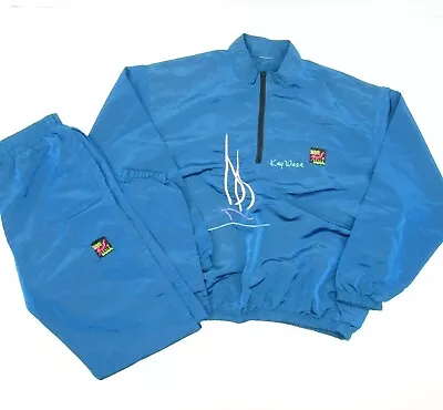 $49.95 • Buy Vintage Surf Style Key West Sailboat Windbreaker Jacket Pants Metallic Outfit