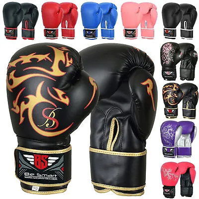 Pro Leather Boxing Gloves MMA Sparring Punch Bag Muay Thai Training Gloves • $17.30