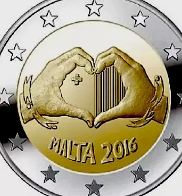 Malta 🇲🇹 Coin 2€ Euro 2016 Commemorative Solidarity Through Love UNC From Roll • $8.91