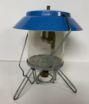 $29.99 • Buy Vintage Bernzomatic Lantern 2 Mantle Blue Top Pyrex Camp With Stand Untested