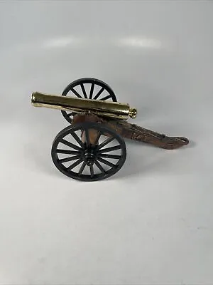 Decorative Vintage Metal Canon Display Piece Figure 8” Heavy Wheels Work • $38.07