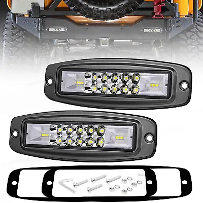 2x 7  160W Flush Mount LED Work Light Bar Combo Driving Reverse Off Road 4WD UTV • $26.63