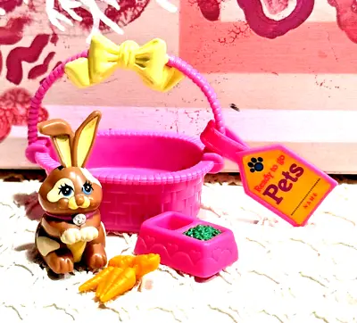 Vintage 1992 Kenner Littlest Pet Shop Snuggle Bunny With Basket Complete • $37.83