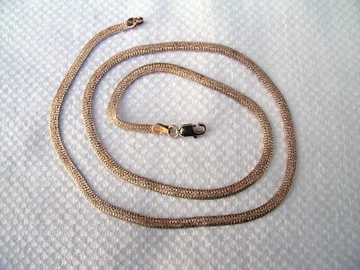 £5 • Buy Unusual Gold Plated Vermeil Sterling Silver 18” Herringbone Chain 6.8g AF Scrap?