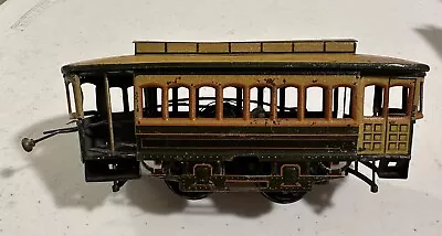 Bing Antique O Scale Street Trolley Green/yellow Germany With Key • $100