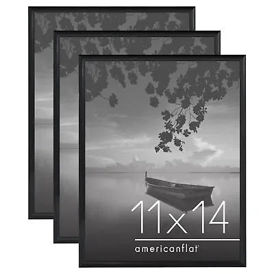 Americanflat 3 Pack Snap Frame Front Loading Picture Frame Set - Black • $41.99