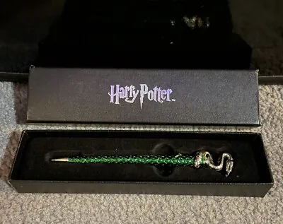 Harry Potter Slytherin Pen Silver And Green Snake Metal Warner Bros • $30