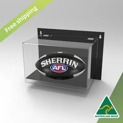 Wall Mountable Football AFL/Rugby Display Case Acrylic Perspex For Memorabilia • $142