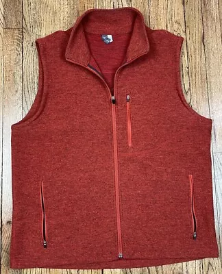 Ibex Full Zip Vest Orange Zque Merino Wool Blend Pullover USA Made Men’s Size XL • $70
