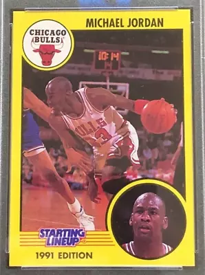 Awesome 91 Michael Jordan STARTING LINEUP Card White Jersey GRADE Worthy Bulls • $29.98