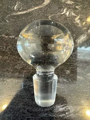 Vintage Glass Bottle Stopper Round 3-3/4” Long Base • $16.99