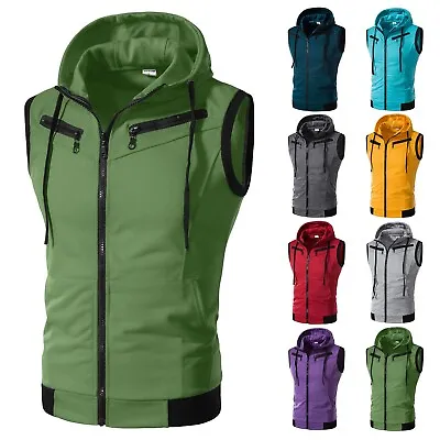 Men's Casual Hood Sports Vest Outerwear Sleeveless Breathable Slim Fit Vest Coat • $16.94