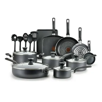T-fal Easy Care Nonstick Cookware 20 Piece Set Grey Dishwasher Safe • $109.99