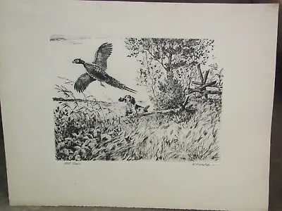 Vintage 1970's Old Times Title Turkey & Dog Print On Paper F McCaleb Engraving • $45