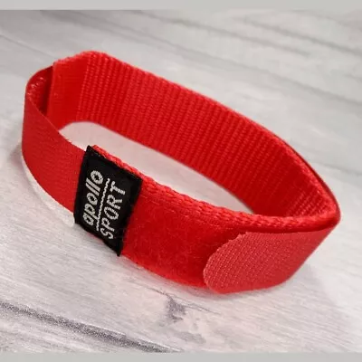 WRAP AROUND HOOK & LOOP Watch Strap Band Nylon Apollo Sport Red 20mm • £3.45