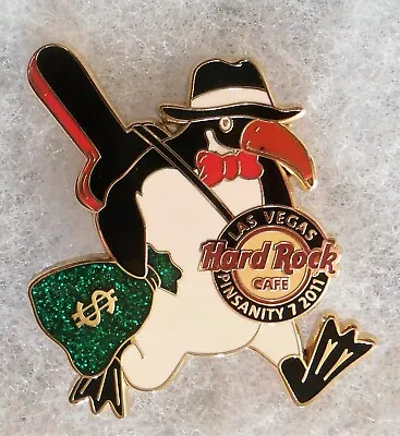 Hard Rock Cafe Las Vegas Gangster Penguin Guitar Case & Money Bag Pin # 63198 • $20.75