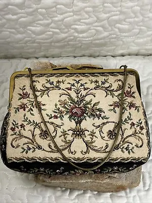 Vintage Embroidered Tapestry Purse West Germany Shillito's Handbag • $12