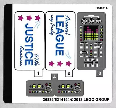 LEGO Sticker Sheet For Set 70919 - Justice League Anniversary Party Super Heroes • $2.38