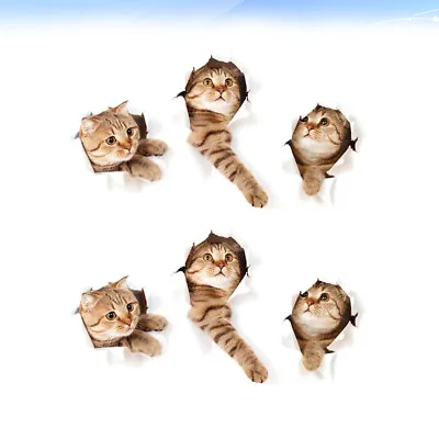 £8 • Buy  2 PCS Cute Cat Emoticons Wall Stickers Mural Removable Wallpaper